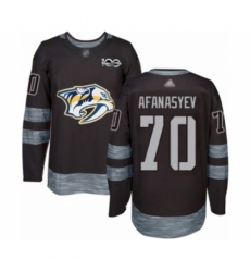 Men's Nashville Predators #70 Egor Afanasyev Authentic Black 1917-2017 100th Anniversary Hockey Jersey Men's Nashville Predators #70 Egor Afanasyev Authentic Black 1917-2017 100th Anniversary Hockey Jersey