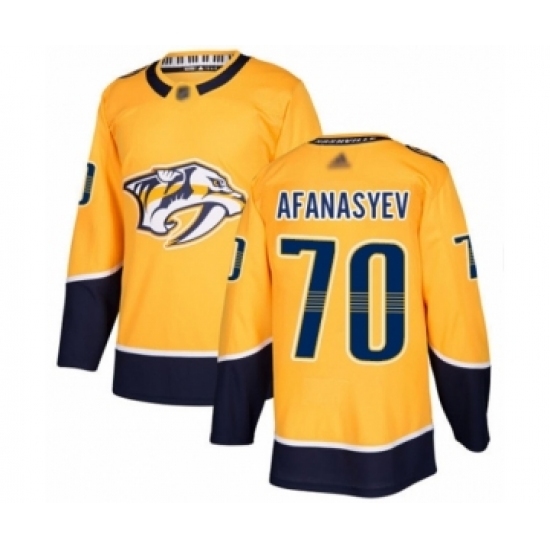 Youth Nashville Predators #70 Egor Afanasyev Authentic Gold Home Hockey Jersey Youth Nashville Predators #70 Egor Afanasyev Authentic Gold Home Hockey Jersey