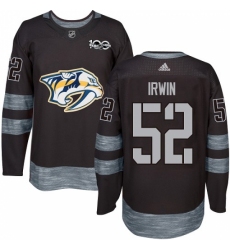Men's Adidas Nashville Predators #52 Matt Irwin Authentic Black 1917-2017 100th Anniversary NHL Jersey Men's Adidas Nashville Predators #52 Matt Irwin Authentic Black 1917-2017 100th Anniversary NHL Jersey