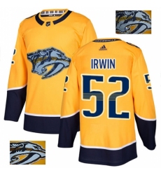 Men's Adidas Nashville Predators #52 Matt Irwin Authentic Gold Fashion Gold NHL Jersey Men's Adidas Nashville Predators #52 Matt Irwin Authentic Gold Fashion Gold NHL Jersey