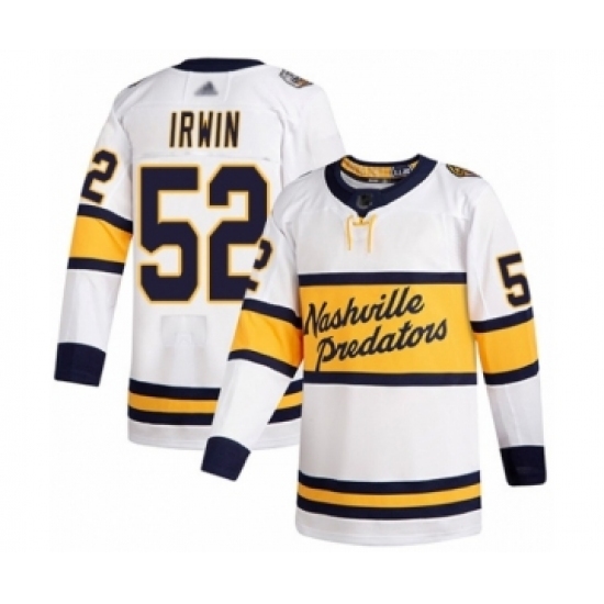 Men's Nashville Predators #52 Matt Irwin Authentic White 2020 Winter Classic Hockey Jersey Men's Nashville Predators #52 Matt Irwin Authentic White 2020 Winter Classic Hockey Jersey