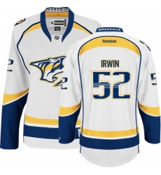 Women's Reebok Nashville Predators #52 Matt Irwin Authentic White Away NHL Jersey