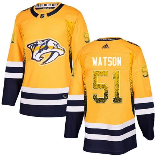 Men's Adidas Nashville Predators #51 Austin Watson Authentic Gold Drift Fashion NHL Jersey Men's Adidas Nashville Predators #51 Austin Watson Authentic Gold Drift Fashion NHL Jersey