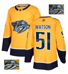 Men's Adidas Nashville Predators #51 Austin Watson Authentic Gold Fashion Gold NHL Jersey