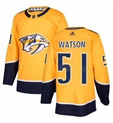 Men's Adidas Nashville Predators #51 Austin Watson Authentic Gold Home NHL Jersey