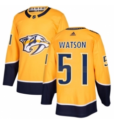 Men's Adidas Nashville Predators #51 Austin Watson Premier Gold Home NHL Jersey