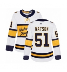 Women's Nashville Predators #51 Austin Watson Authentic White 2020 Winter Classic Hockey Jersey Women's Nashville Predators #51 Austin Watson Authentic White 2020 Winter Classic Hockey Jersey