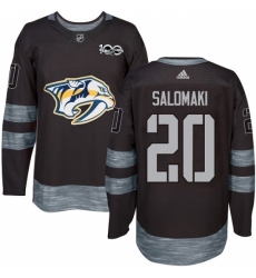 Men's Adidas Nashville Predators #20 Miikka Salomaki Authentic Black 1917-2017 100th Anniversary NHL Jersey Men's Adidas Nashville Predators #20 Miikka Salomaki Authentic Black 1917-2017 100th Anniversary NHL Jersey