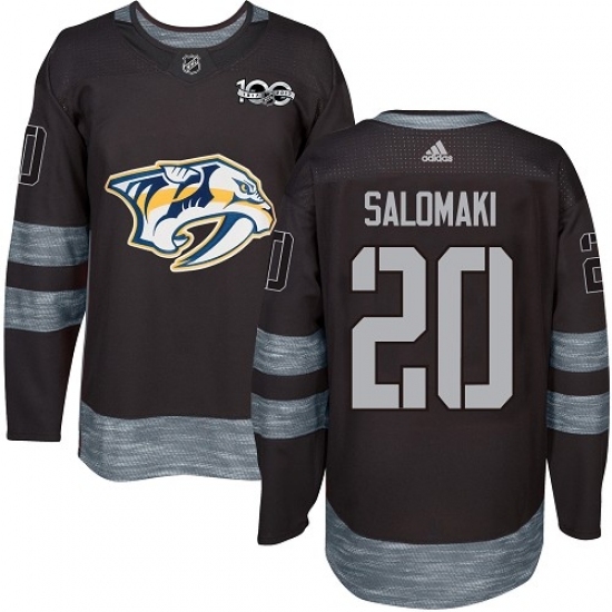 Men's Adidas Nashville Predators #20 Miikka Salomaki Authentic Black 1917-2017 100th Anniversary NHL Jersey Men's Adidas Nashville Predators #20 Miikka Salomaki Authentic Black 1917-2017 100th Anniversary NHL Jersey