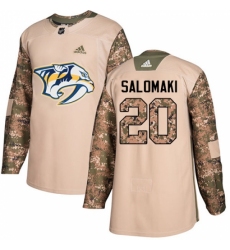 Men's Adidas Nashville Predators #20 Miikka Salomaki Authentic Camo Veterans Day Practice NHL Jersey