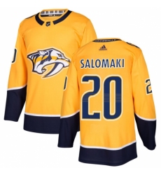 Men's Adidas Nashville Predators #20 Miikka Salomaki Authentic Gold Home NHL Jersey