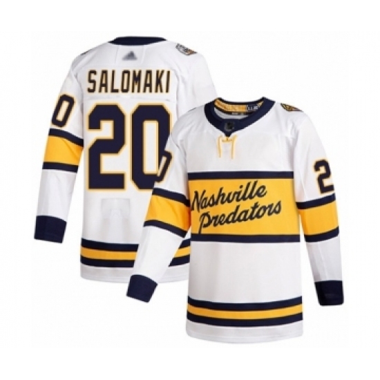 Men's Nashville Predators #20 Miikka Salomaki Authentic White 2020 Winter Classic Hockey Jersey Men's Nashville Predators #20 Miikka Salomaki Authentic White 2020 Winter Classic Hockey Jersey