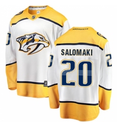 Men's Nashville Predators #20 Miikka Salomaki Fanatics Branded White Away Breakaway NHL Jersey
