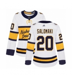 Women's Nashville Predators #20 Miikka Salomaki Authentic White 2020 Winter Classic Hockey Jersey Women's Nashville Predators #20 Miikka Salomaki Authentic White 2020 Winter Classic Hockey Jersey