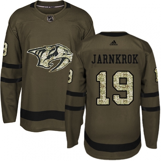 Men's Adidas Nashville Predators #19 Calle Jarnkrok Authentic Green Salute to Service NHL Jersey Men's Adidas Nashville Predators #19 Calle Jarnkrok Authentic Green Salute to Service NHL Jersey