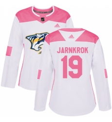 Women's Adidas Nashville Predators #19 Calle Jarnkrok Authentic White/Pink Fashion NHL Jersey