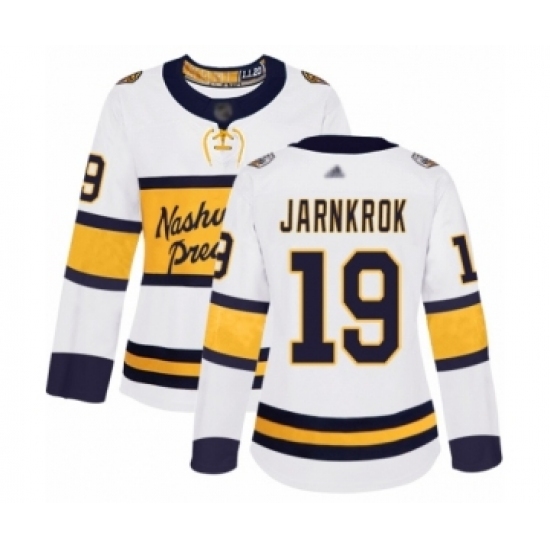 Women's Nashville Predators #19 Calle Jarnkrok Authentic White 2020 Winter Classic Hockey Jersey Women's Nashville Predators #19 Calle Jarnkrok Authentic White 2020 Winter Classic Hockey Jersey