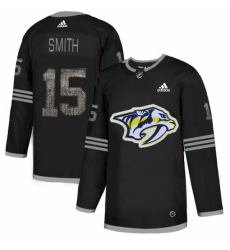 Men's Adidas Nashville Predators #15 Craig Smith Black Authentic Classic Stitched NHL Jersey