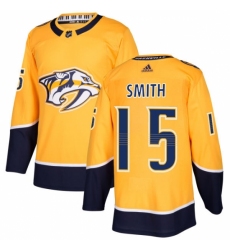 Men's Adidas Nashville Predators #15 Craig Smith Premier Gold Home NHL Jersey