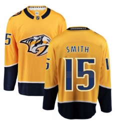 Men's Nashville Predators #15 Craig Smith Fanatics Branded Gold Home Breakaway NHL Jersey