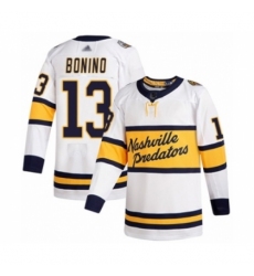 Men's Nashville Predators #13 Nick Bonino Authentic White 2020 Winter Classic Hockey Jersey
