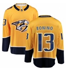 Men's Nashville Predators #13 Nick Bonino Fanatics Branded Gold Home Breakaway NHL Jersey