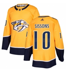 Men's Adidas Nashville Predators #10 Colton Sissons Authentic Gold Home NHL Jersey