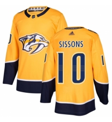 Men's Adidas Nashville Predators #10 Colton Sissons Premier Gold Home NHL Jersey