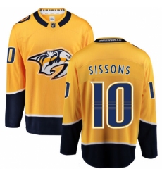 Men's Nashville Predators #10 Colton Sissons Fanatics Branded Gold Home Breakaway NHL Jersey