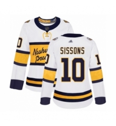 Women's Nashville Predators #10 Colton Sissons Authentic White 2020 Winter Classic Hockey Jersey