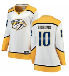 Women's Nashville Predators #10 Colton Sissons Fanatics Branded White Away Breakaway NHL Jersey