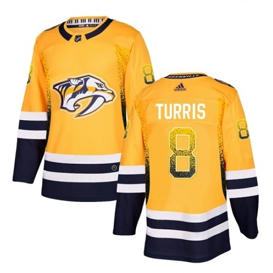 Men's Adidas Nashville Predators #8 Kyle Turris Authentic Gold Drift Fashion NHL Jersey Men's Adidas Nashville Predators #8 Kyle Turris Authentic Gold Drift Fashion NHL Jersey