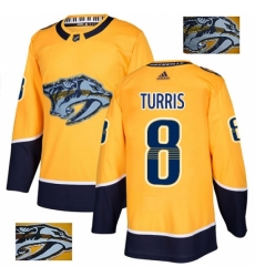 Men's Adidas Nashville Predators #8 Kyle Turris Authentic Gold Fashion Gold NHL Jersey Men's Adidas Nashville Predators #8 Kyle Turris Authentic Gold Fashion Gold NHL Jersey