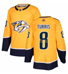 Men's Adidas Nashville Predators #8 Kyle Turris Authentic Gold Home NHL Jersey Men's Adidas Nashville Predators #8 Kyle Turris Authentic Gold Home NHL Jersey