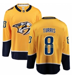 Men's Nashville Predators #8 Kyle Turris Fanatics Branded Gold Home Breakaway NHL Jersey