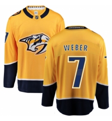 Men's Nashville Predators #7 Yannick Weber Fanatics Branded Gold Home Breakaway NHL Jersey