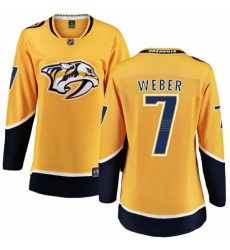 Women's Nashville Predators #7 Yannick Weber Fanatics Branded Gold Home Breakaway NHL Jersey
