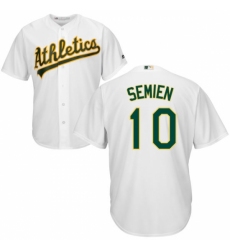 Youth Majestic Oakland Athletics #10 Marcus Semien Replica White Home Cool Base MLB Jersey