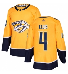 Men's Adidas Nashville Predators #4 Ryan Ellis Authentic Gold Home NHL Jersey