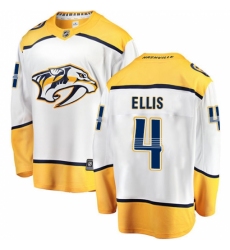 Men's Nashville Predators #4 Ryan Ellis Fanatics Branded White Away Breakaway NHL Jersey
