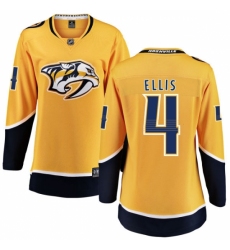 Women's Nashville Predators #4 Ryan Ellis Fanatics Branded Gold Home Breakaway NHL Jersey Women's Nashville Predators #4 Ryan Ellis Fanatics Branded Gold Home Breakaway NHL Jersey