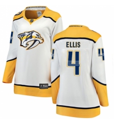 Women's Nashville Predators #4 Ryan Ellis Fanatics Branded White Away Breakaway NHL Jersey