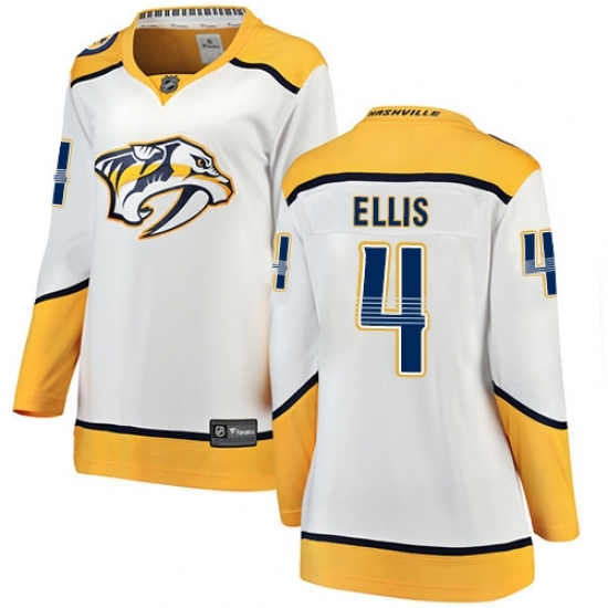 Women's Nashville Predators #4 Ryan Ellis Fanatics Branded White Away Breakaway NHL Jersey Women's Nashville Predators #4 Ryan Ellis Fanatics Branded White Away Breakaway NHL Jersey