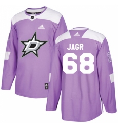 Youth Adidas Dallas Stars #68 Jaromir Jagr Authentic Purple Fights Cancer Practice NHL Jersey
