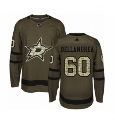 Men's Adidas Dallas Stars #60 Ty Dellandrea Authentic Green Salute to Service NHL Jersey