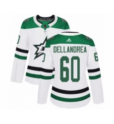 Women's Adidas Dallas Stars #60 Ty Dellandrea Authentic White Away NHL Jersey