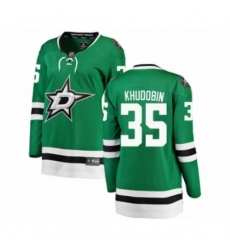 Women's Dallas Stars #35 Anton Khudobin Authentic Green Home Fanatics Branded Breakaway NHL Jersey