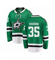 Youth Dallas Stars #35 Anton Khudobin Authentic Green Home Fanatics Branded Breakaway NHL Jersey