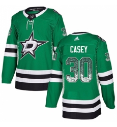 Men's Adidas Dallas Stars #30 Jon Casey Authentic Green Drift Fashion NHL Jersey