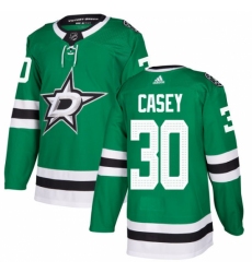 Men's Adidas Dallas Stars #30 Jon Casey Authentic Green Home NHL Jersey